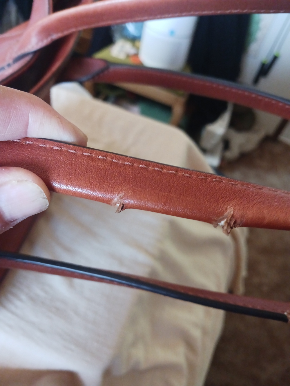 LAST CALL Frye Chestnut Brown Leather Satchel Tote - Picture 8 of 15